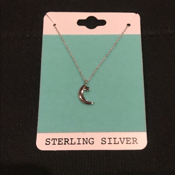 Sterling Silver Star and Moon Necklace - Picture 3 of 4
